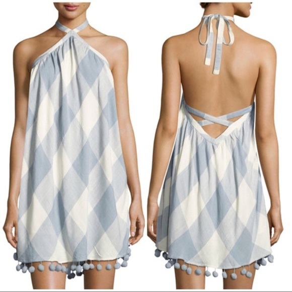 [Tularosa] Halter Gingham Pom Pom Dress - Picture 16 of 16